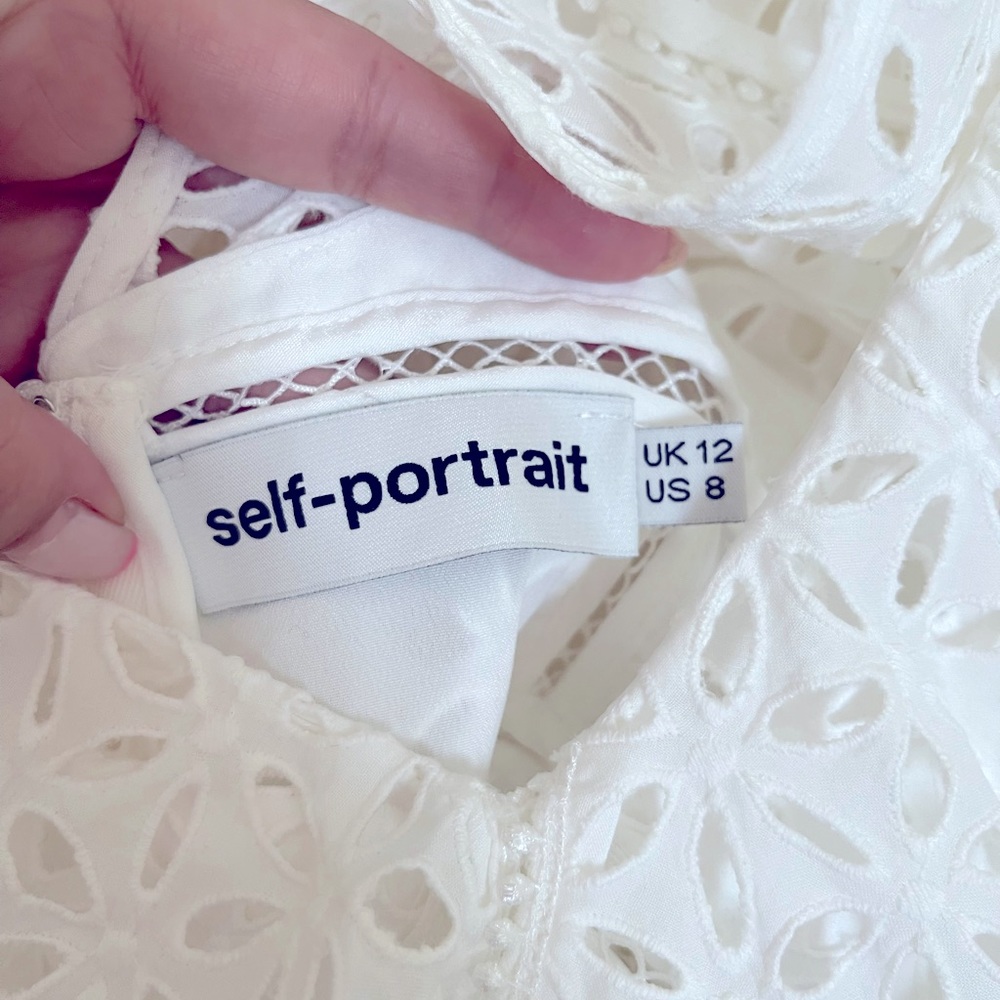 White Lace Self Portrait Dress
